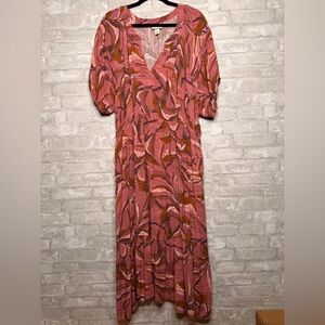 2X Ava & Viv Women's Flutter Short Sleeve Maxi Empire Waist Dress